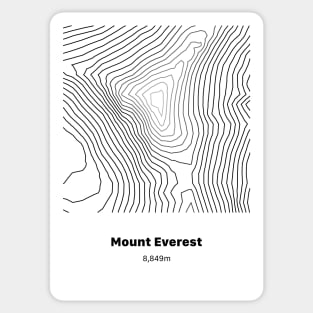 Mount Everest Topographic Map Sticker